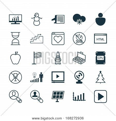 Set Of 25 Universal Editable Icons. Can Be Used For Web, Mobile And App Design. Includes Elements Such As Spectator, Timetable, Alcohol Forbid And More.