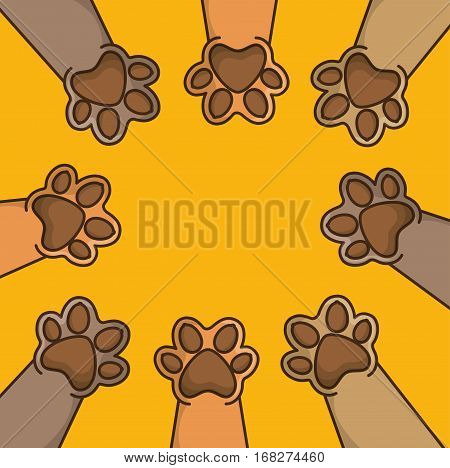Pet feets up isolated icon vector illustration design