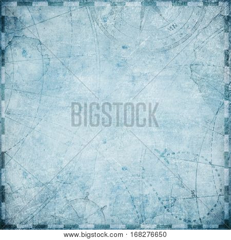 aged square nautical pirates map stylization