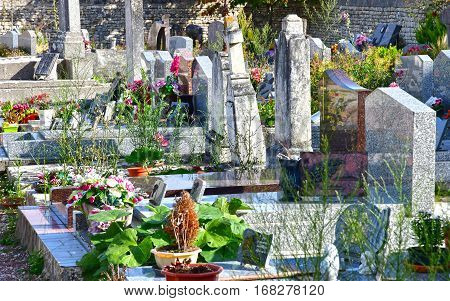 Loix France - september 26 2016 : the cemetery