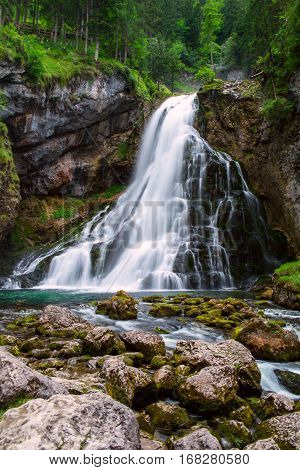 The Majestic Gollinger Waterfall In Austria