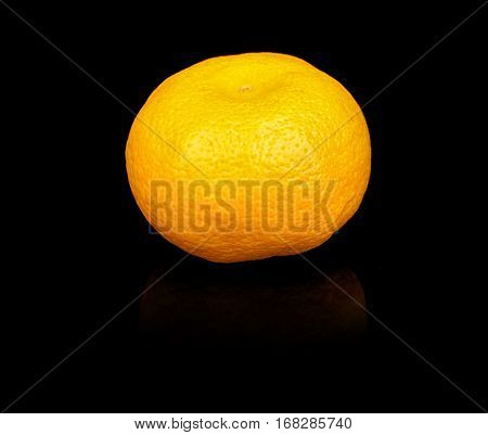 Fresh mandarin on black background