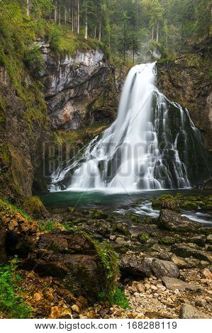 The Majestic Gollinger Waterfall In Austria