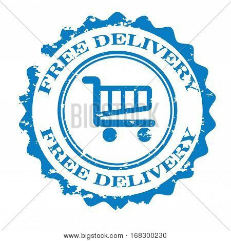 Free delivery stamp.insignia design isolated on white