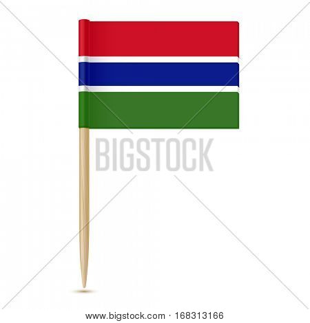 Flag of Gambia. Flag toothpick isolated on white background 10eps