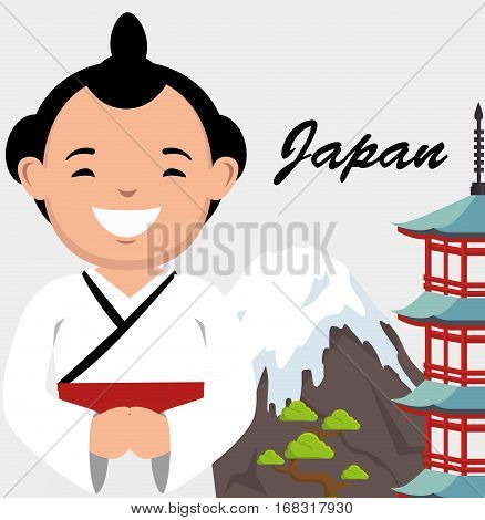 Sumo wrestler japanese icon vector illustration design