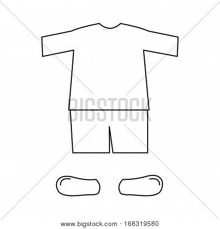 silhouette with male clothing pijama short vector illustration