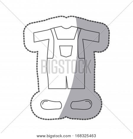 contour with male clothing pijama mameluke short vector illustration