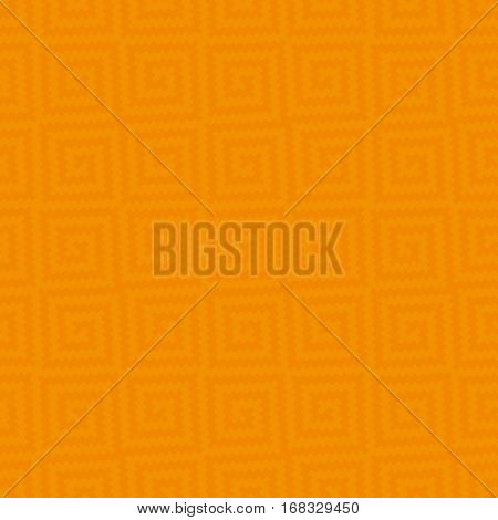 Orange Meander Pixel Art Pattern. Neutral Seamless Pattern for Modern Design in Flat Style. Tileable Greek Key Vector Background.