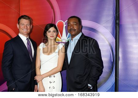 LOS ANGELES - JAN 18:  Philip Winchester, Monica Barbarao, Carl Weathers at the NBC/Universal TCA Winter 2017 at Langham Hotel on January 18, 2017 in Pasadena, CA