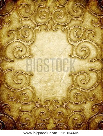 Guld metal mønster på papiret backgrond (vintage collection)