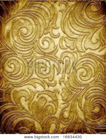 Guld metal mønster på papiret backgrond (vintage collection)