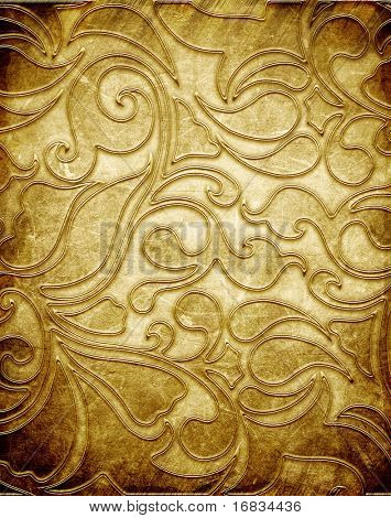 Guld metal mønster på papiret backgrond (vintage collection)