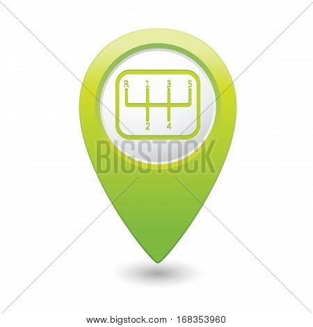 Stick shift icon on the green map pointer