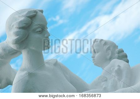 Gomel, Belarus, August 22, 2006: The Monument On The Street Mother And Child Ephraim.