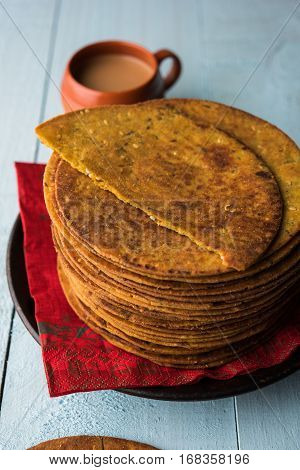 Indian famous delicious Fenugreek khakra or kasuri methi, gujarathi or gujrati snacks