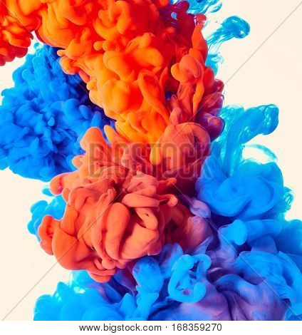 Color ink drop in water. iAbstract background