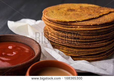 Indian famous delicious Fenugreek khakra or kasuri methi, gujarathi or gujrati snacks