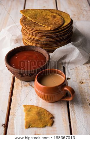 Indian famous delicious Fenugreek khakra or kasuri methi, gujarathi or gujrati snacks