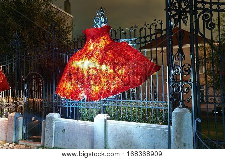 Commune Of Schaerbeek In Brussels Illuminate With Lights.
