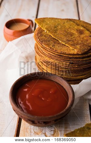 Indian famous delicious Fenugreek khakra or kasuri methi, gujarathi or gujrati snacks