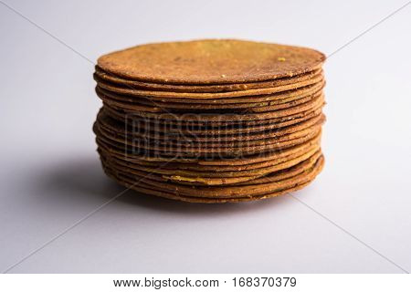 Indian famous delicious Fenugreek khakra or kasuri methi, gujarathi or gujrati snacks