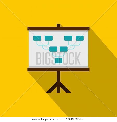 Board with team formation icon. Flat illustration of board with team formation vector icon for web   on yellow background