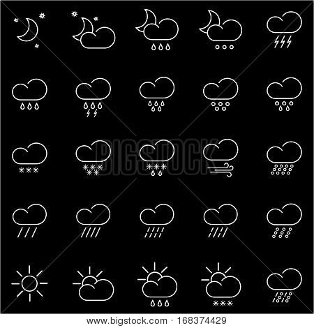 set with different weather icon with colorful background
