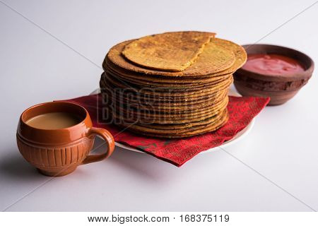 Indian famous delicious Fenugreek khakra or kasuri methi, gujarathi or gujrati snacks