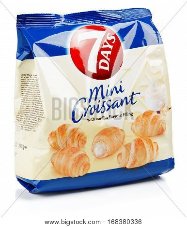 Front View Of 7Days Mini Croissant (vanila Flavour) Isolated On White Background