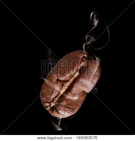 Flying Coffee Bean In Smoke