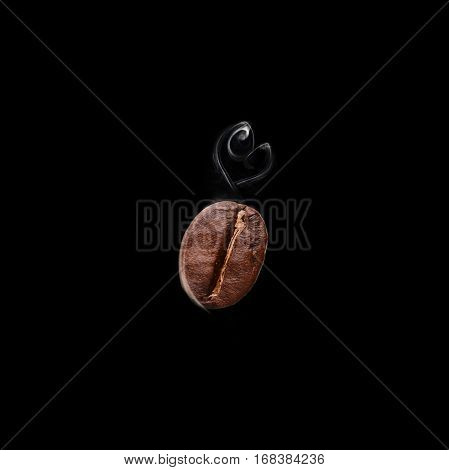 Flying Coffee Bean In Smoke