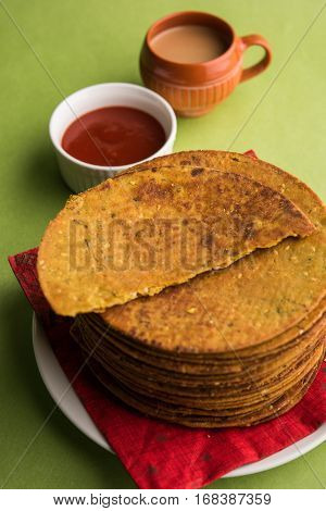 Indian famous delicious Fenugreek khakra or kasuri methi, gujarathi or gujrati snacks