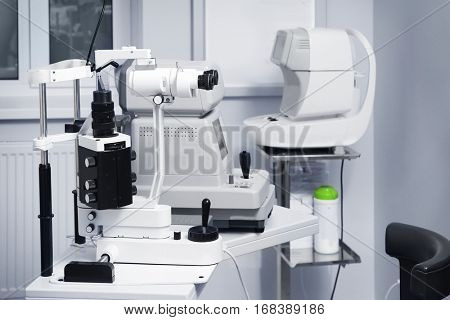 Modern tonometer in ophthalmologist's office
