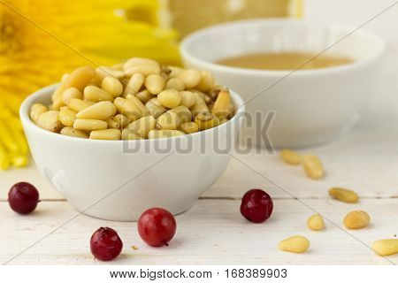 Pine Nuts With Honey And Cowberries
