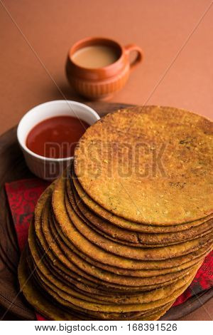 Indian famous delicious Fenugreek khakra or kasuri methi, gujarathi or gujrati snacks