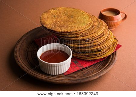 Indian famous delicious Fenugreek khakra or kasuri methi, gujarathi or gujrati snacks