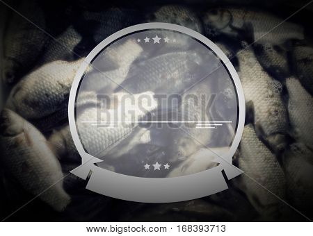 items for fishing, has a template for your logo, vintage effect