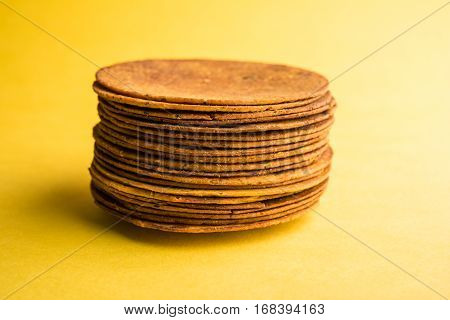 Indian famous delicious Fenugreek khakra or kasuri methi, gujarathi or gujrati snacks