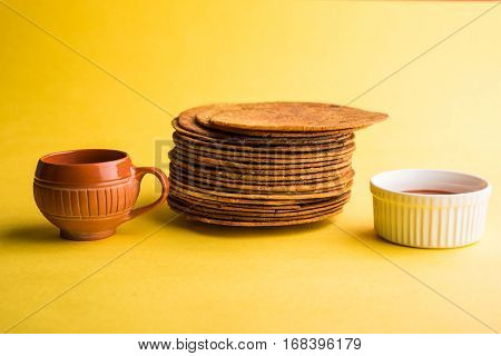Indian famous delicious Fenugreek khakra or kasuri methi, gujarathi or gujrati snacks