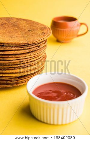 Indian famous delicious Fenugreek khakra or kasuri methi, gujarathi or gujrati snacks