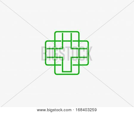 Icon of christian catholic cross or medical Vector logo .