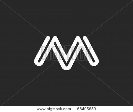 Letter M icon alphabet symbol. Letter M logo icon design vector sign.