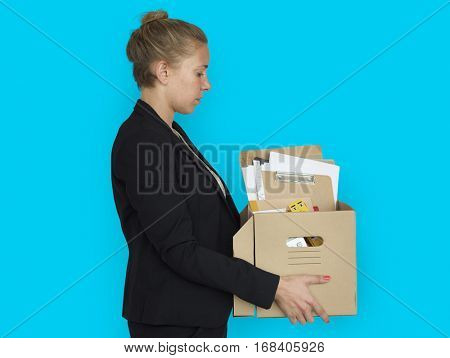 Caucasian Business Woman Retrenchment