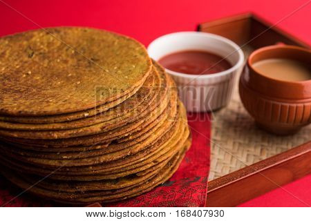 Indian famous delicious Fenugreek khakra or kasuri methi, gujarathi or gujrati snacks