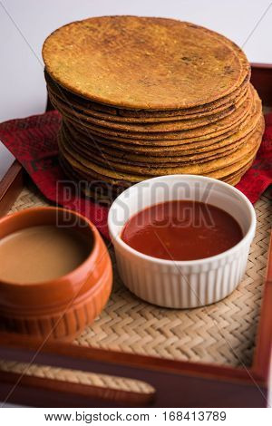 Indian famous delicious Fenugreek khakra or kasuri methi, gujarathi or gujrati snacks