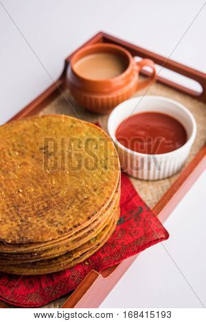 Indian famous delicious Fenugreek khakra or kasuri methi, gujarathi or gujrati snacks