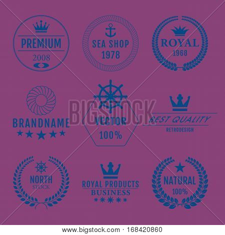 Vector illustration set of logos. Stock vector
