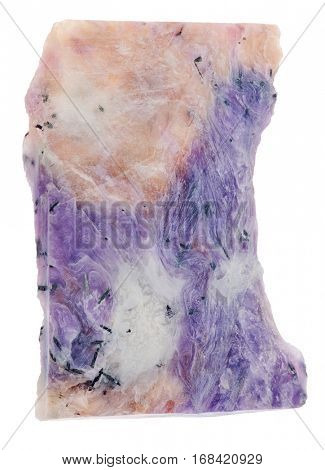 charoite stone isolated on white background