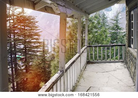 View from Cottage terrace in beautiful Naran valley KPK Pakistan